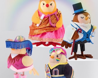 Featherly Friends Pride Bird Collection | Limited Edition Fabric Figurines (Set of 2 or Full)