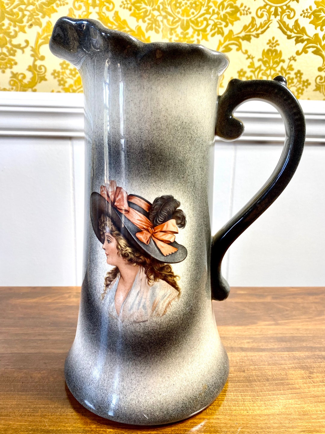 Antique Pitcher Jug With Two Difference Portraits of Gibson Etsy