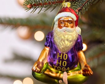 Christopher Radko Swami Santa Namaste Décoration en verre HO HO Yoga