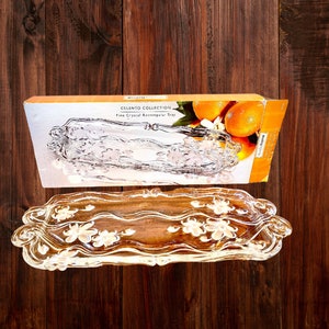 Celento Collection Fine Crystal Rectangular Tray, Made in Germany