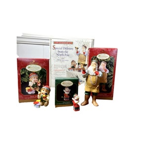 1999 Hallmark “Special Delivery from the North Pole” Christmas Ornament Set of 3