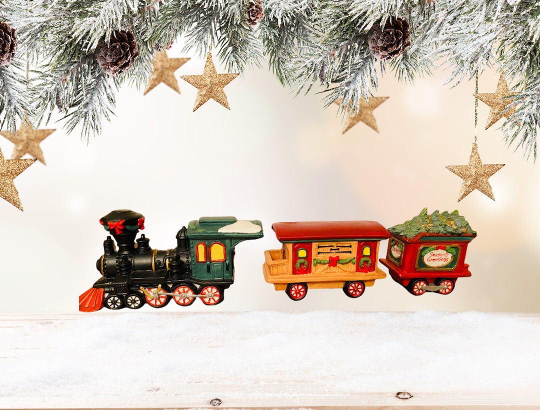 Décoration De Noël Vintage - Barrière En Bois Pour Train Miniature Putz - 7 Sections (15x5 Pouces)