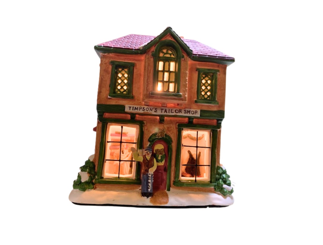 Vintage Merrybrite Timpsons Tailor Shop Lighted Interior Scene House, 9