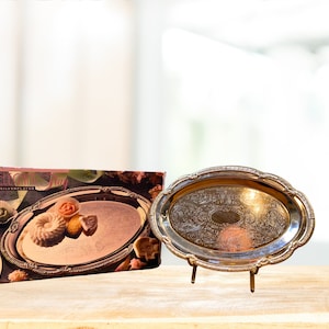 Vintage Elegant Tray Oval Silver Plated