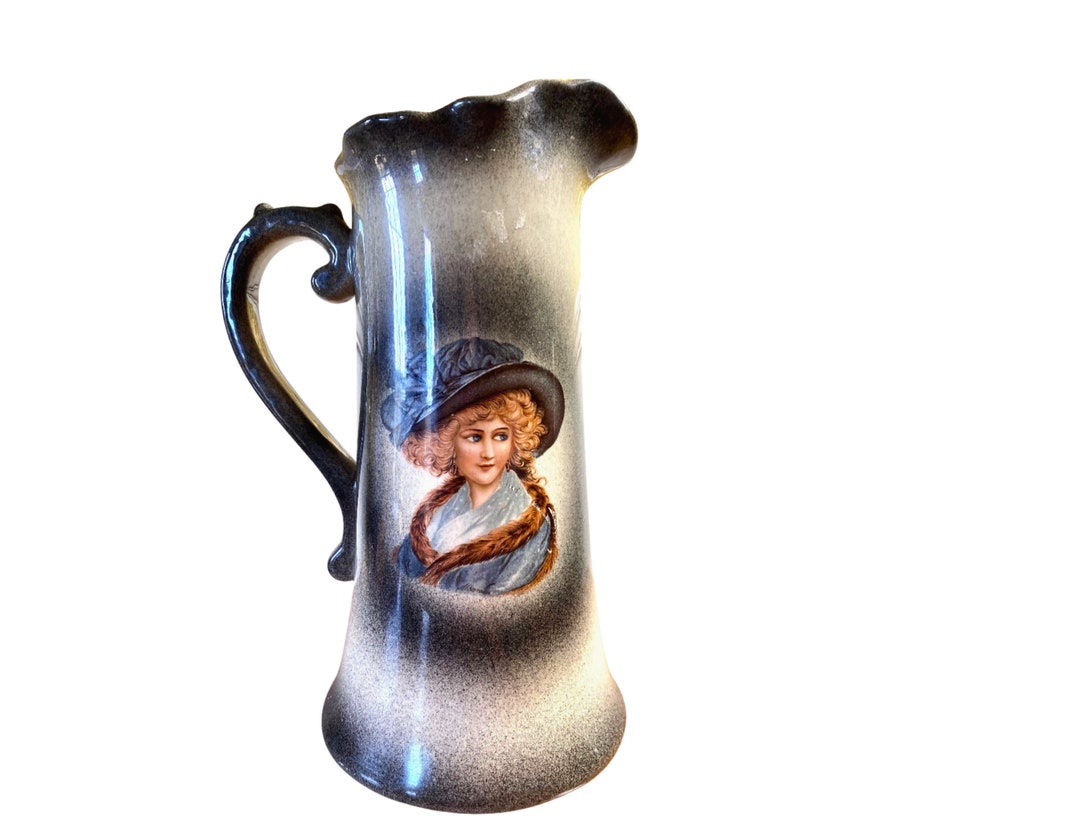 Antique Pitcher Jug With Two Difference Portraits of Gibson Girls, 11