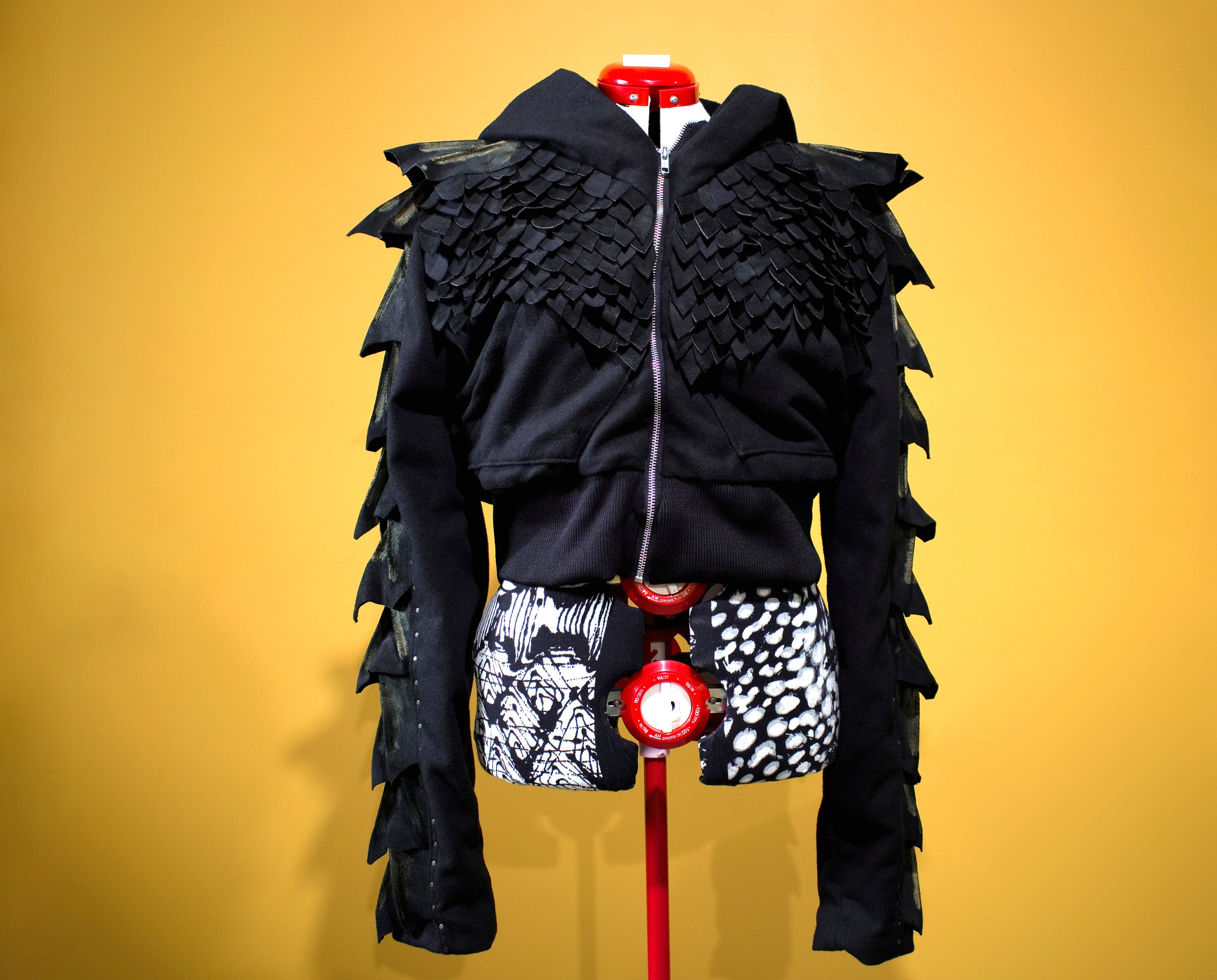 Dragon Scales Jacket With Hood and Pockets, Black Dragon From the