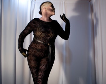 Open back, long sleeved jumpsuit, The Sphynx