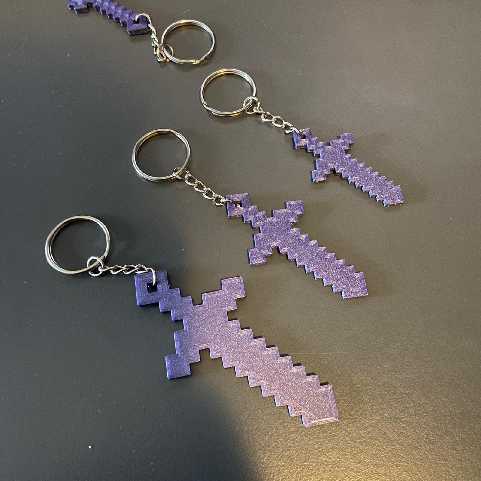 Minecraft Tool Keychain 3D printed Keychain for school Etsy