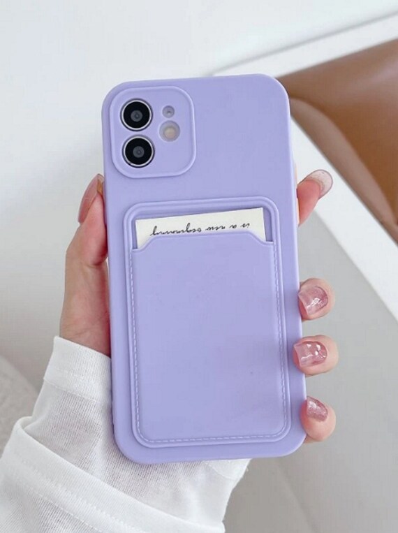 Light Purple Phone Case With Card Holder Aesthetic Case Phone Etsy