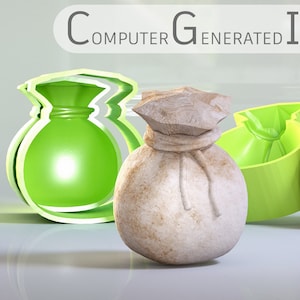 Digital STL File Download / Money bag / Star-top Bath Bomb Mould // Bomba da bagno di Natale