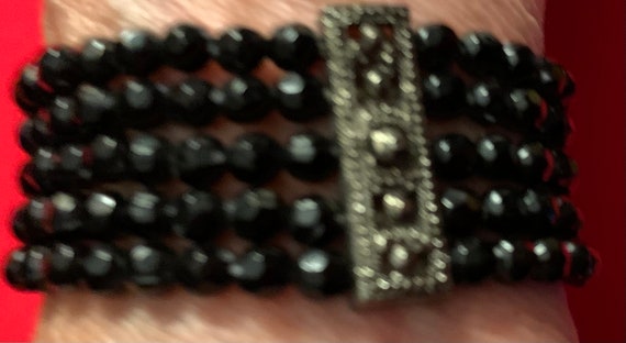 Vintage black beaded bracelet - image 6