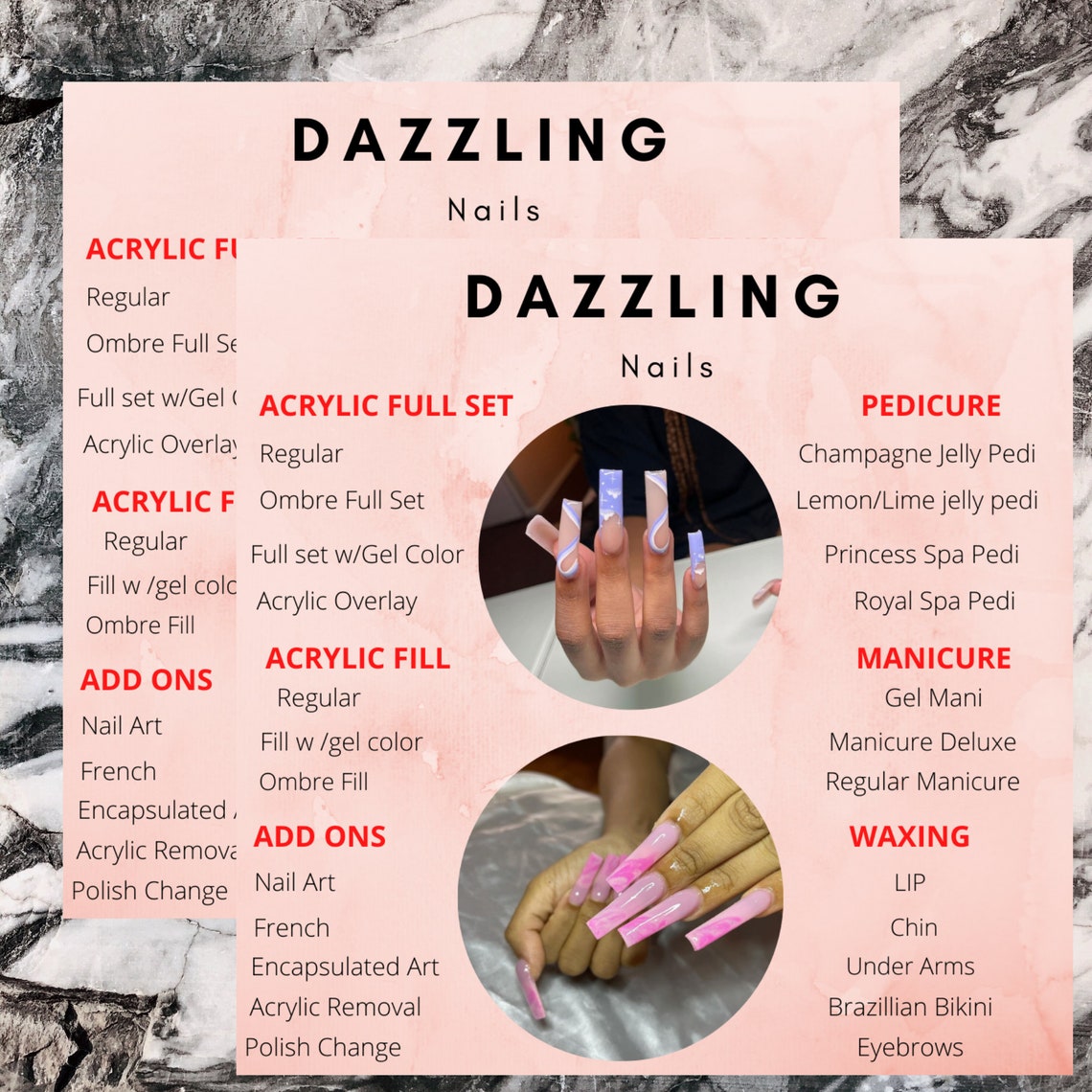 Nail Tech Template Price List Canva Template Business - Etsy