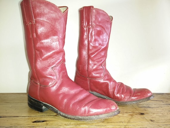 Cherry red cowboy boots deals