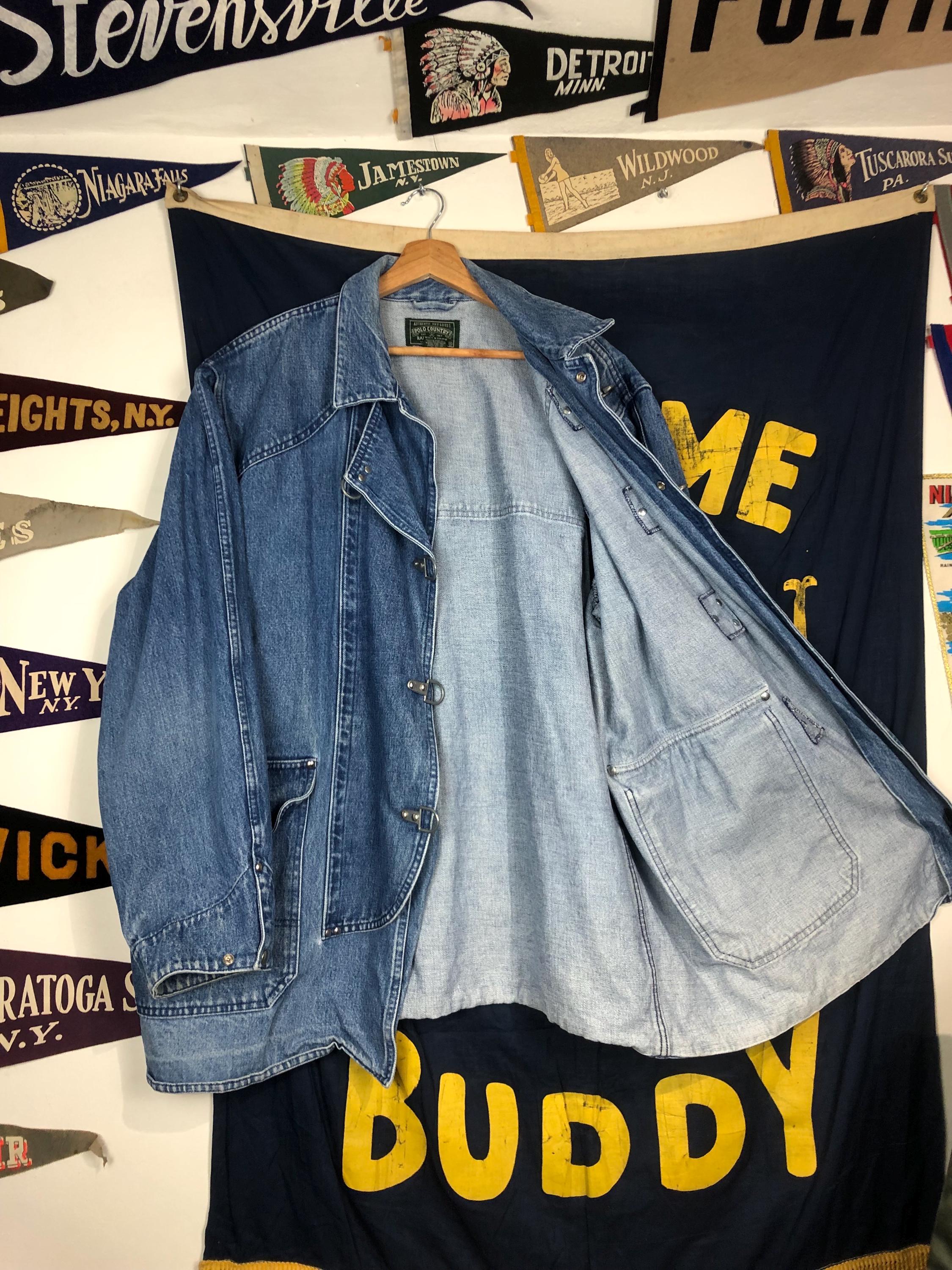 Vintage Ralph Lauren Country Denim Fireman Jacket XL - Etsy