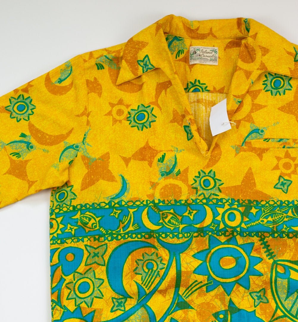Vintage 60s Island Casuals Hawaiian Popover Shirt Medium Etsy