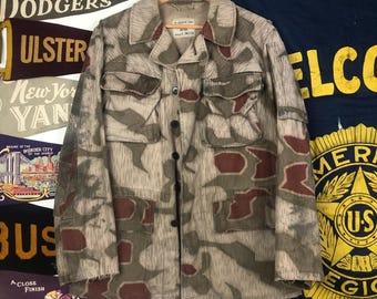Chaqueta tipo blusón original de la guardia fronteriza de Alemania Occidental de los años 70, patrón de camuflaje BGS Sumpfmuster, talla 46