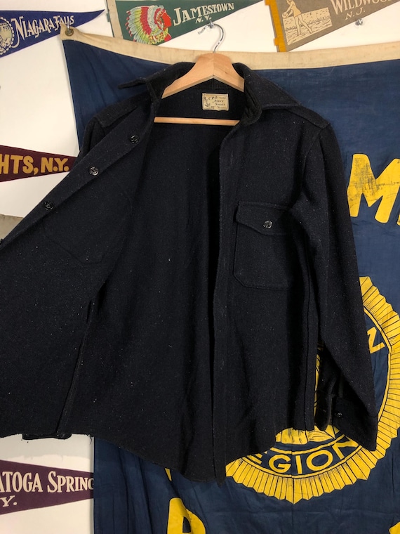 Vintage Melton Product Navy CPO Wool Shirt Medium / Small - Etsy