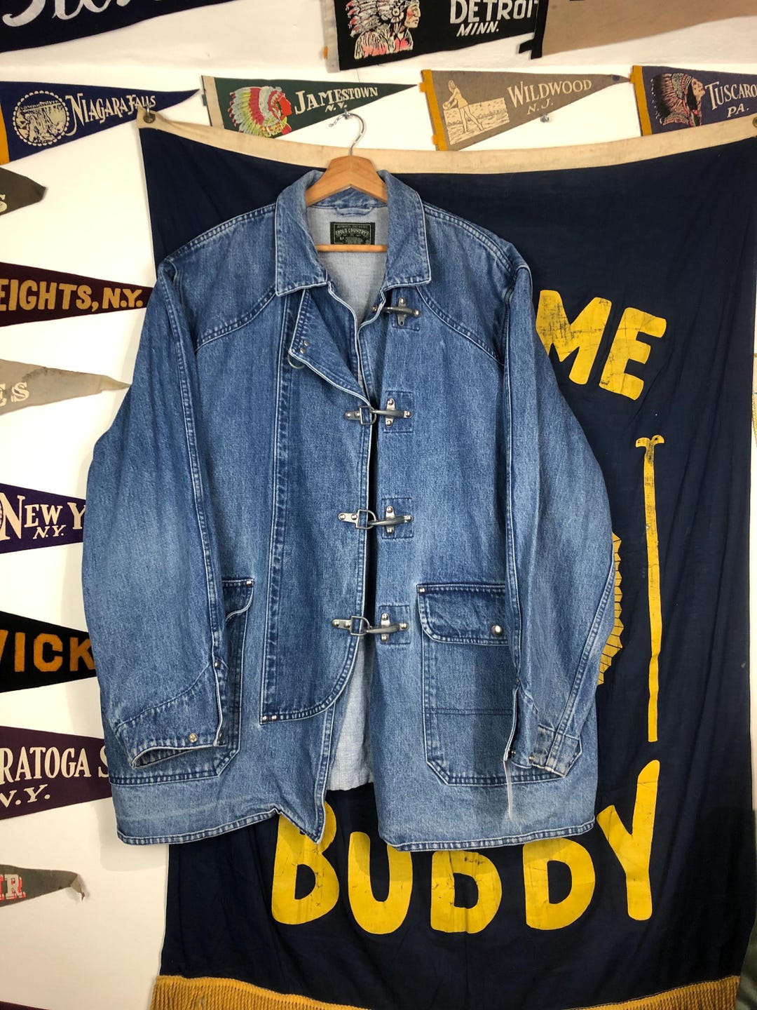 Vintage Ralph Lauren Country Denim Fireman Jacket XL - Etsy