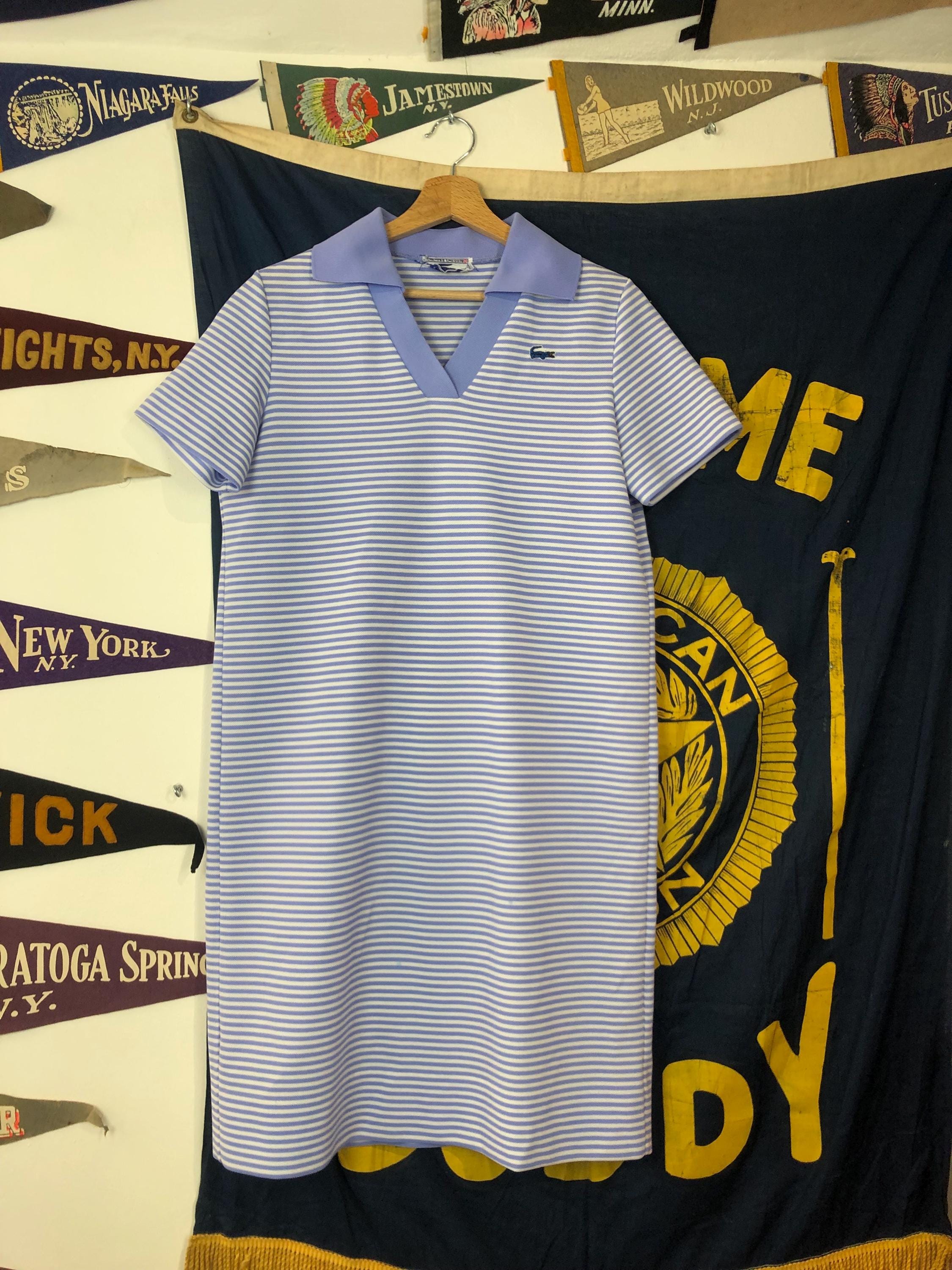 blue striped lacoste dress SPLIT NECK STRIPE POLO DRESS– U.S. Polo Assn main image 1