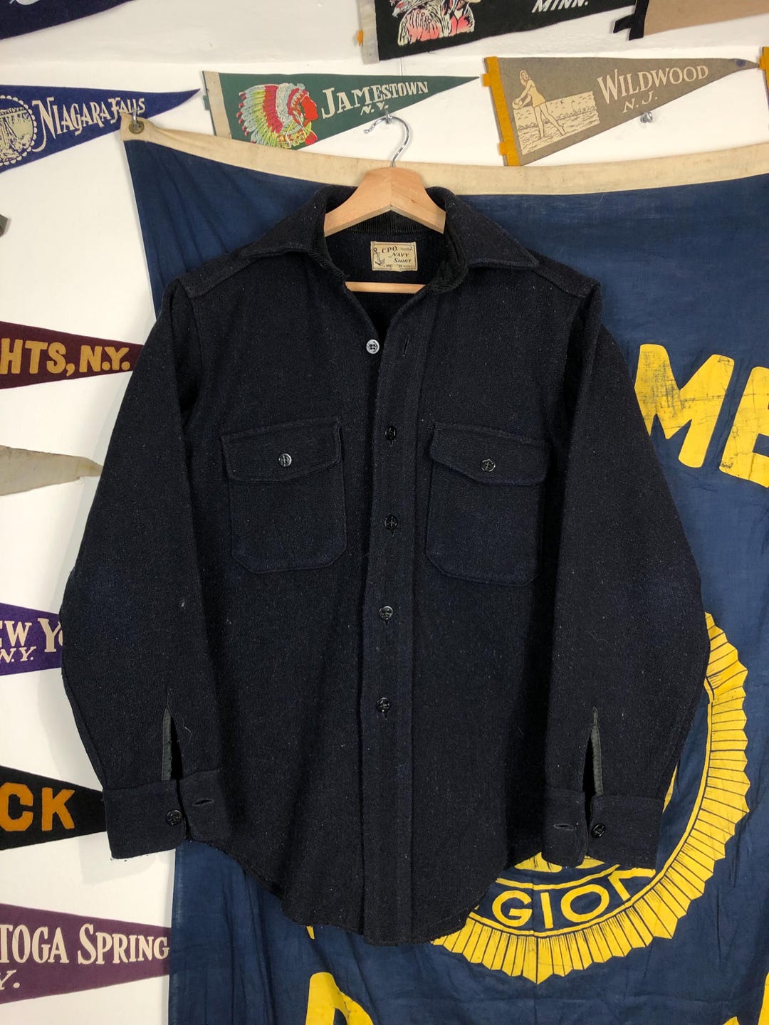 Vintage Melton Product Navy CPO Wool Shirt Medium / Small - Etsy