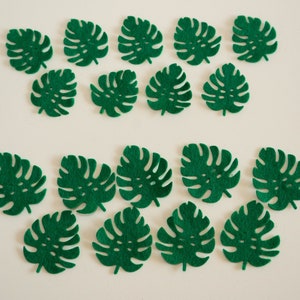 Felt Monstera Leaf Appliques: 18 Wool Blend Die Cuts
