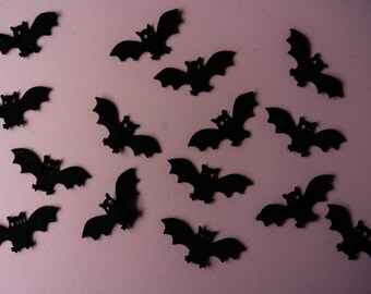 15 Black Felt Bats: 40% Wool Blend Halloween Craft Embellishments