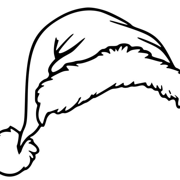 Weihnachtsmütze SVG DXF JPEG - Weihnachtsmann Sofortiger digitaler Download