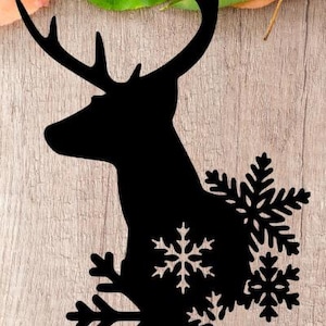Reindeer DXF SVG PDF Reindeer Template Printable trace and Cut Christmas Silhouette Decor Templates / Stencils. Digital File