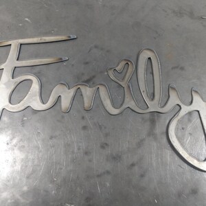 Digital DXF SVG Family In Cursive With Heart 10 x 15 "