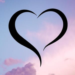 Open Heart DXF, SVG, Jpeg, PNG Instant Downloads in Black and white digital download