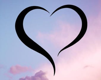 Open Heart DXF, SVG, Jpeg, PNG Instant Downloads in Black and white digital download