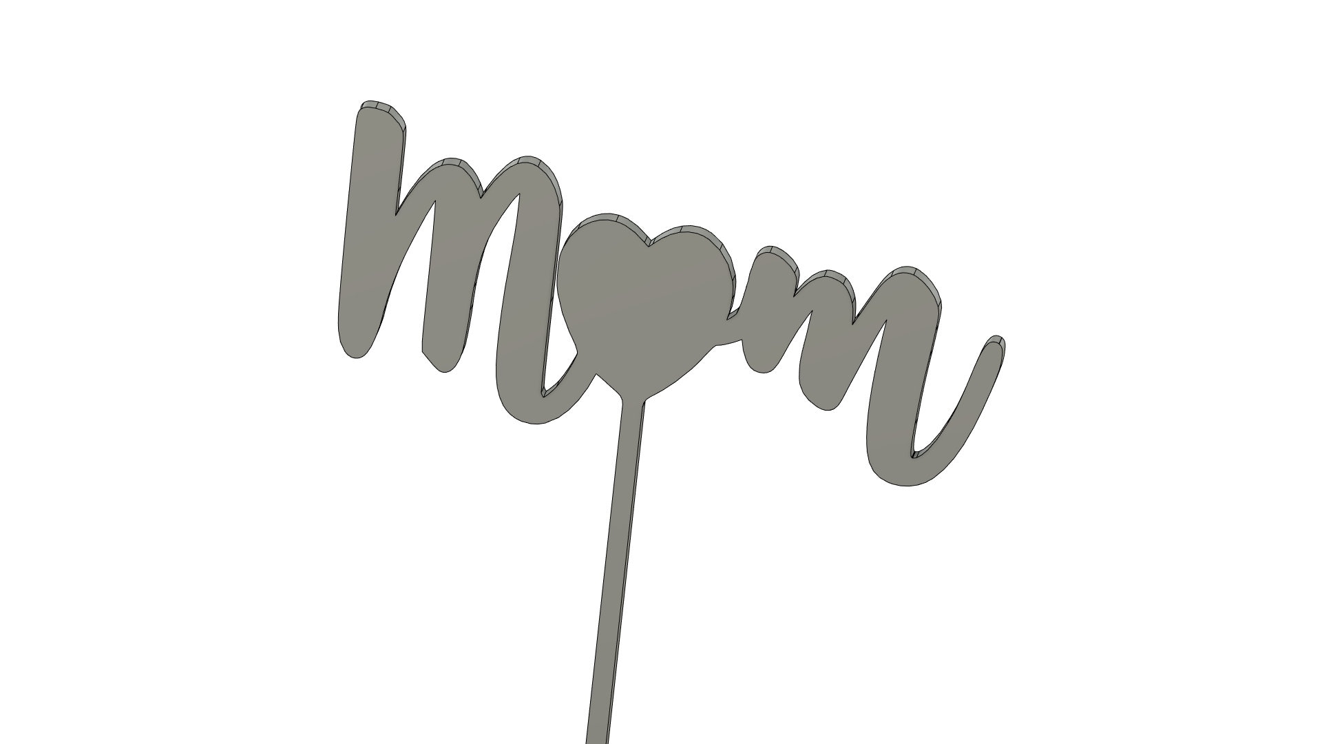 Mothers Day DXF File Mom With Heart Flower Stake - Etsy