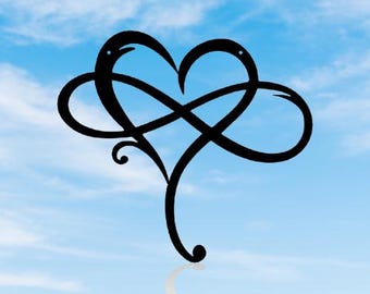 Infinity Heart DXF, SVG Wall Decor, Cut File, Love Metal Art Indoor Outdoor Home Wedding Wall Decoration Perfect Valentine&#39;s Day Gift
