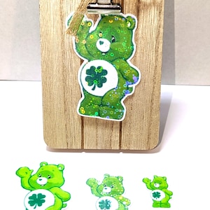 Good Luck Bear, 80s Cartoon Character Decorative Sticker, Care Bear Decals for Journals, Scrapbooks, Laptops