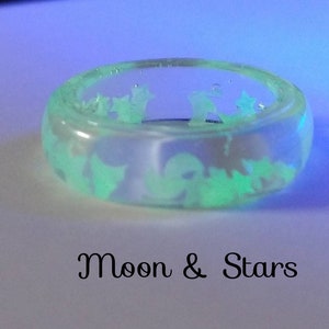 Glow-in-the-dark Resin Rings