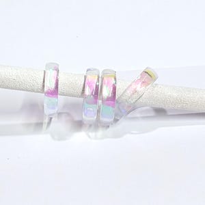 Iridescent Unicorn Resin Ring, Clear Color Shift Resin Band, Hard or Flexible Band