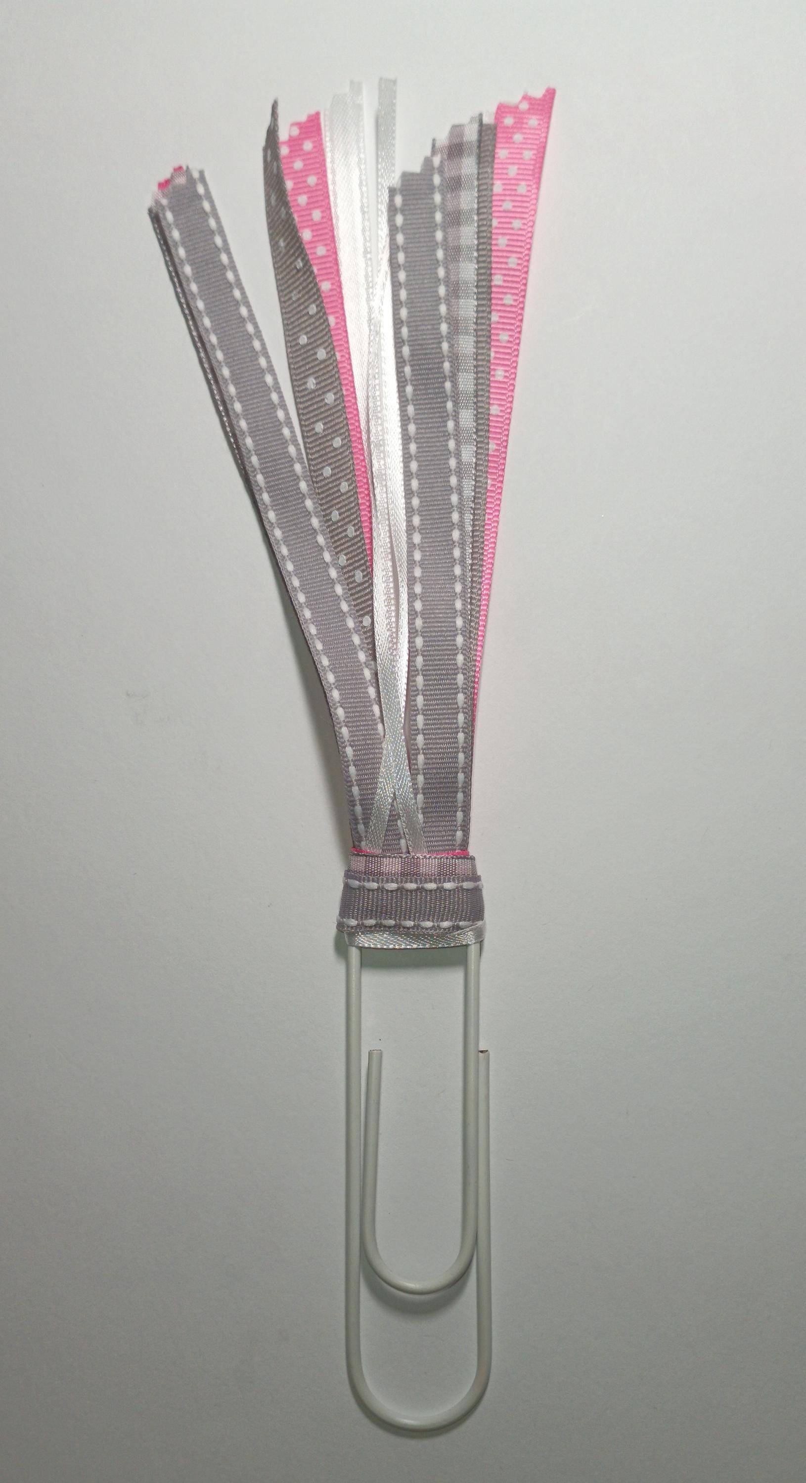Paperclip Ribbon Bookmarks Extra Large Ribbon Bookmark: Embellished Paperclip Planner Accessory - Etsy
