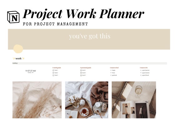 Notion Project Planner Template: Digital Work Organizer (Digital Download)