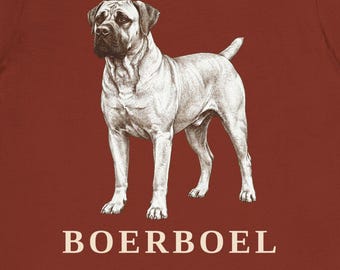 Camiseta Boerboel, camiseta de boceto vintage, regalo para amantes de las razas de perros