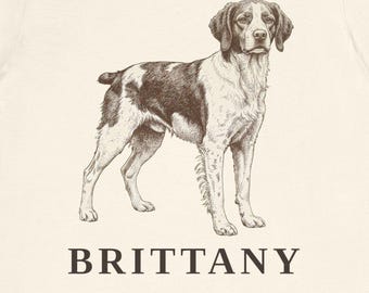Camiseta con estampado de perro bretón, camiseta con diseño vintage, regalo para amantes de los perros deportistas.