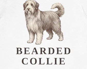 Camiseta de Bearded Collie, boceto vintage, regalo para dueños de perros Bearded Collie