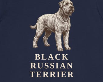 Camiseta de terrier ruso negro, camiseta con diseño vintage, regalo para amantes de los perros