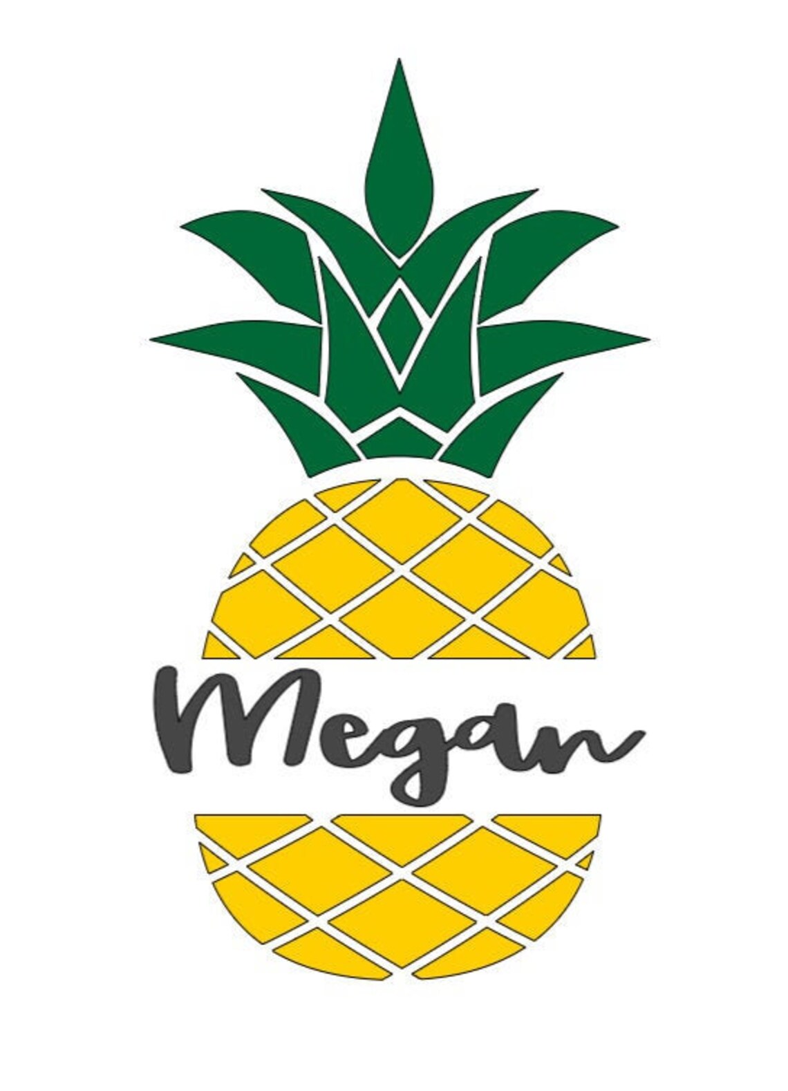 Pineapple Decal with Name Etsy