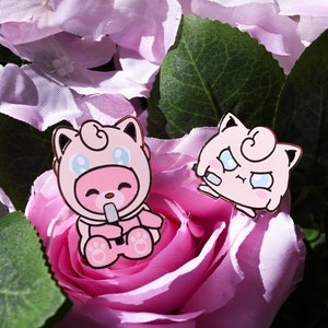 Bella & Jigglypuff Kawaii Pink Pastel Enamel Pins Set