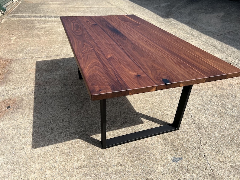 Solid Walnut Dining Table | Modern Hardwood Kitchen Table, Custom Size ...