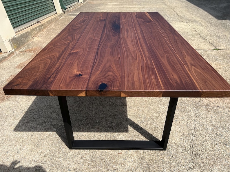 Solid Walnut Dining Table | Modern Hardwood Kitchen Table, Custom Size ...