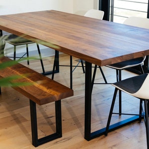 Handcrafted Solid Walnut Dining Table: Customizable Hardwood Table Top