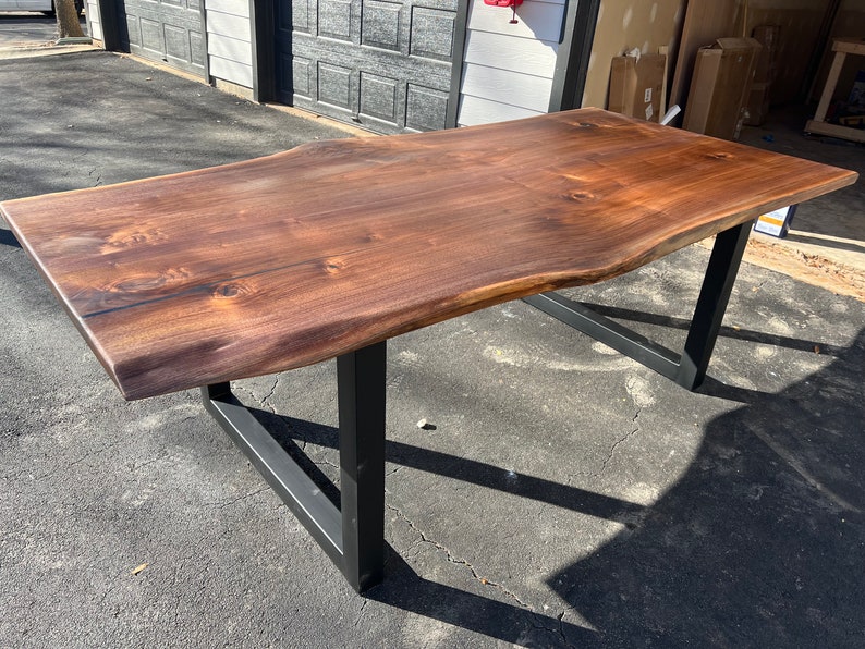 Handmade Live Edge Walnut Dining Table: Custom Solid Wood Table - Etsy
