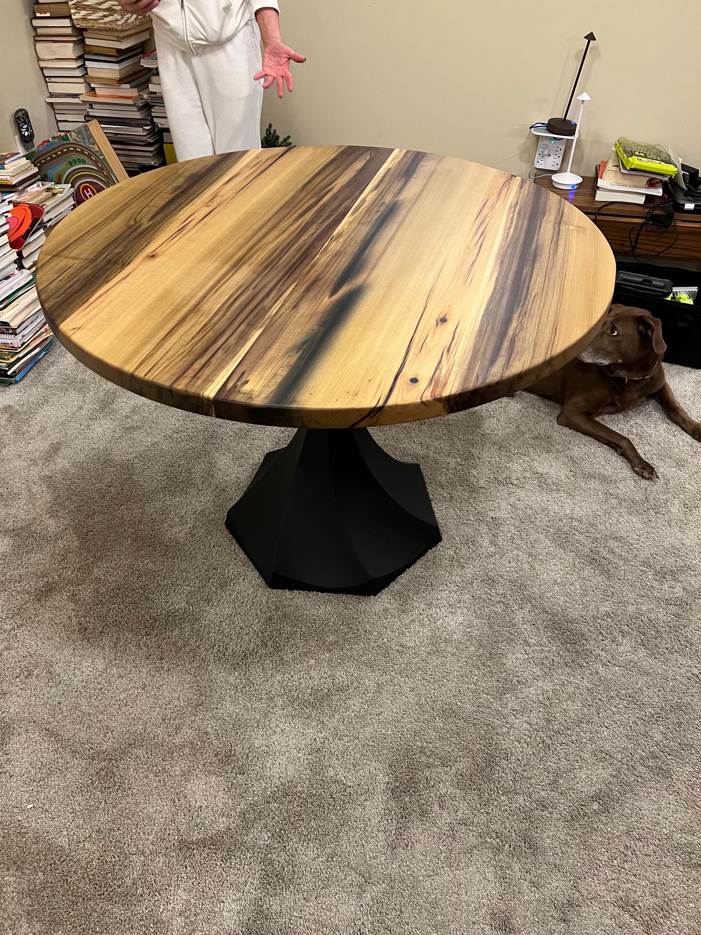 Round Table Base Only Handmade Round Wood Dining Table, Sculptural Metal Base, Custom Size - Etsy