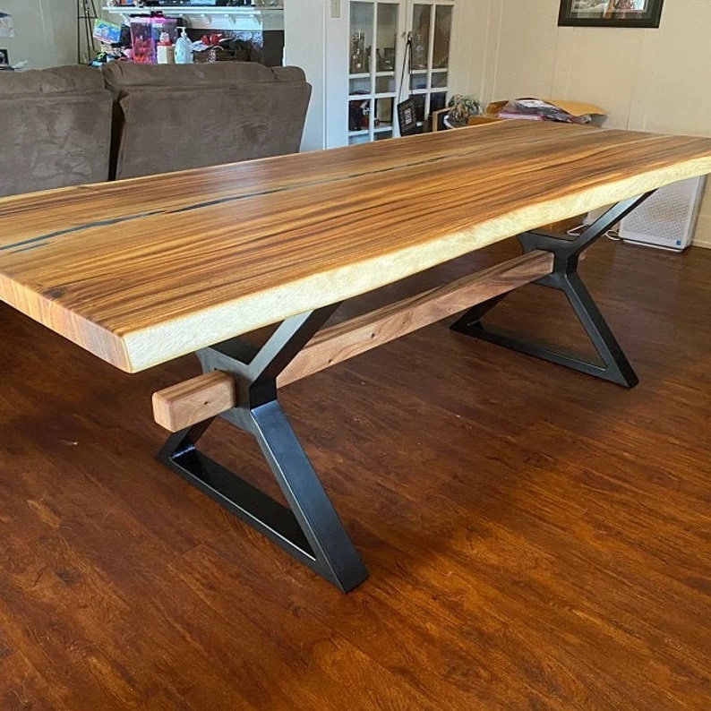 Handmade Live Edge Walnut Dining Table: Custom Solid Wood Table - Etsy